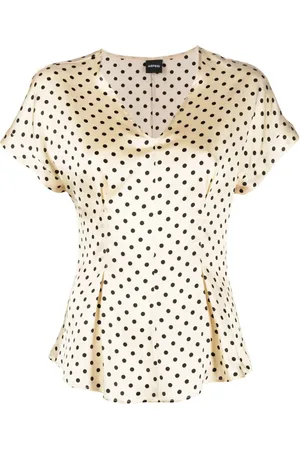 Aspesi Polka-dot flared silk blouse