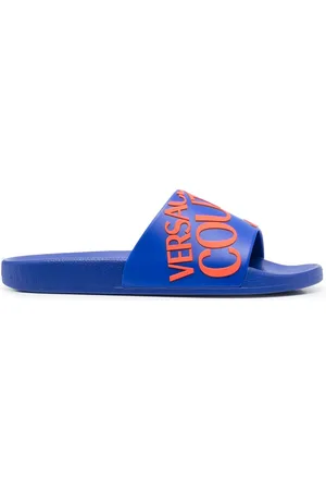 VERSACE Logo-print pool sliders