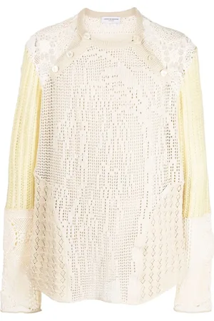 Marine Serre Regenerated crochet raglan jumper