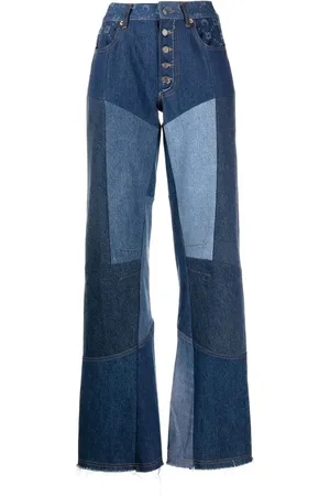 Marine Serre Moonogram wide-leg denim trousers