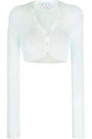 OFF-WHITE Cropped embroidered-logo cardigan