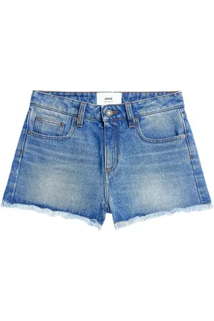Ami Frayed denim mini shorts
