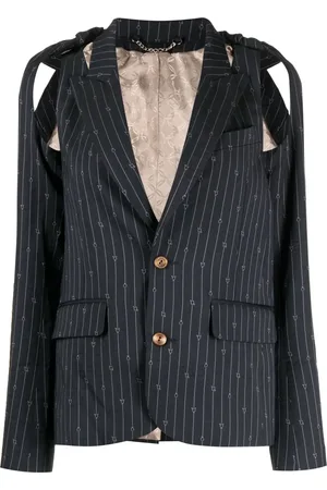 Charles Jeffrey Loverboy Pinstripe cut-out blazer