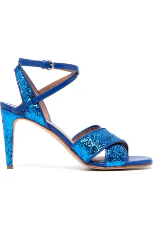 RED(V) Crossover-strap leather pumps
