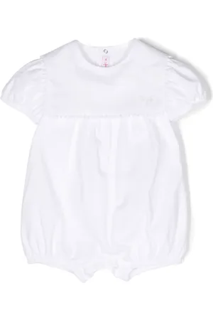 Il gufo Embroidered-logo cotton romper