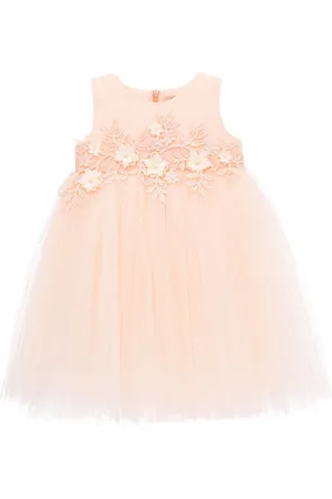 Tulleen Floral-appliqué tulle dress