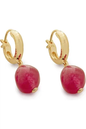 Monica Vinader 18kt vermeil pink quartz earrings