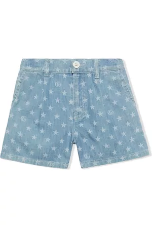 Gucci Boys Shorts - Star-print denim shorts