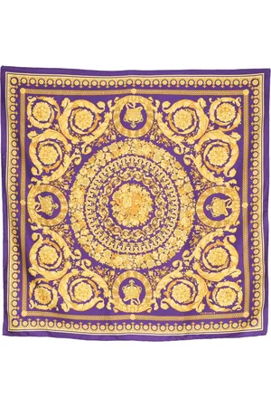 VERSACE Floral-print silk scarf