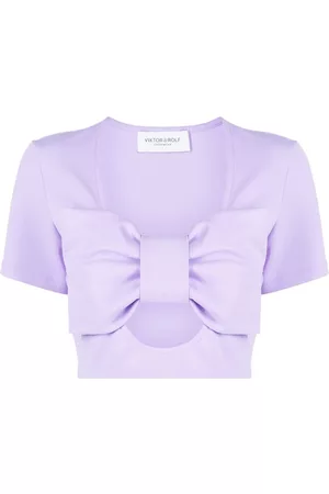 Viktor & Rolf Women Tops - Bow embellished cut-out cotton top