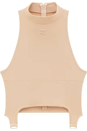 Courrèges Logo patch crop top