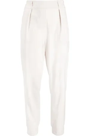 LORENA ANTONIAZZI Creased ribbed-band tapered trousers