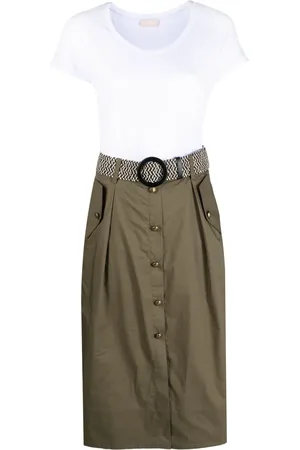 Liu Jo Belted cotton midi dress