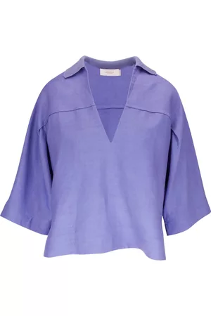 Agnona Wide-sleeve v-neck blouse
