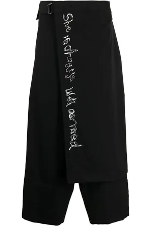 YOHJI YAMAMOTO Wrap-design wool cropped trousers