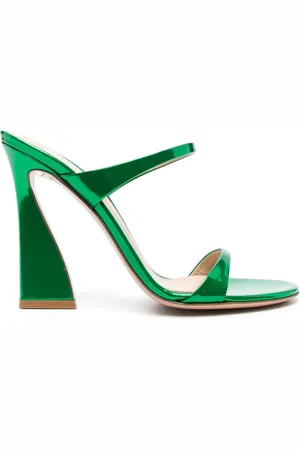 Gianvito Rossi 115mm metallic leather mules