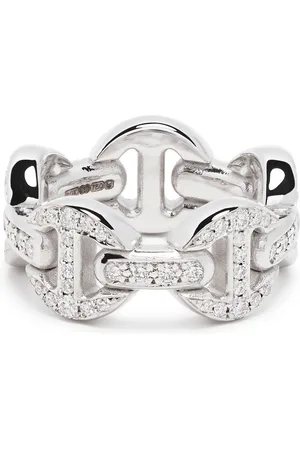 HOORSENBUHS 18kt white gold diamond chain ring