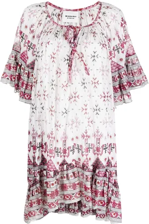 Isabel Marant Geometric-print short-sleeve dress