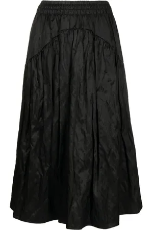 Vince Elasticated-waist gathered midi skirt
