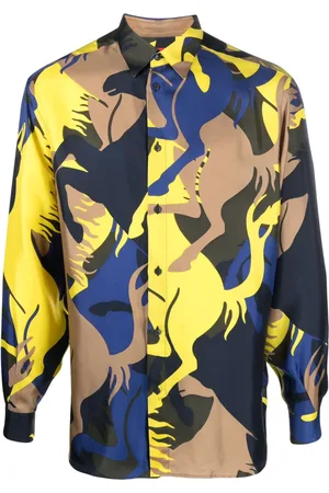 FERRARI Camouflage logo-print shirt