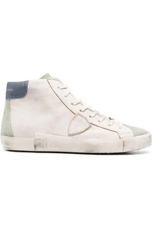 Philippe model Distressed-effect high-top sneakers