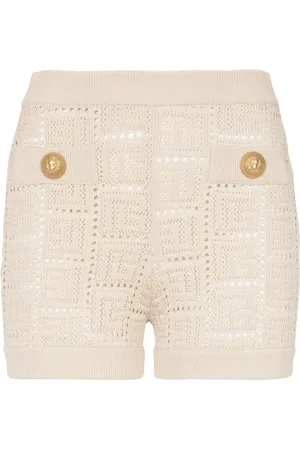 Balmain Monogram mesh knitted shorts