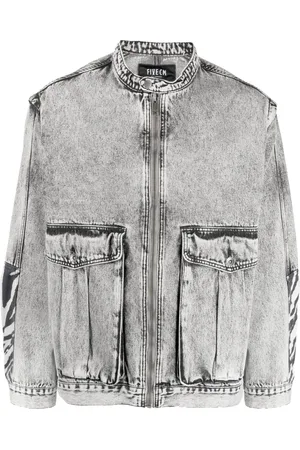 FIVE CM Collarless denim jacket