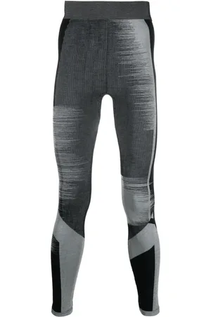 Y-3 Logo-print striped skinny trousers