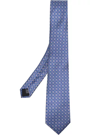 Lanvin Men Bow Ties - Abstract-print silk tie