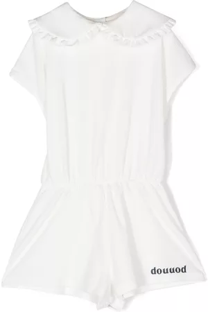 DOUUOD KIDS Girls Playsuits - Logo-embroidered playsuit