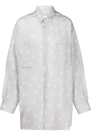 Moschino Men Shirts - Polka dot-print button-front silk shirt
