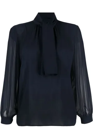 Saint Laurent 1970s pussy bow sheer silk blouse