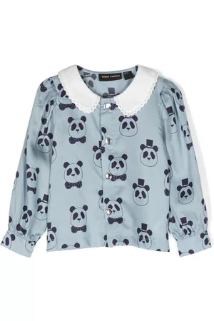 Mini Rodini Panda-print collared blouse
