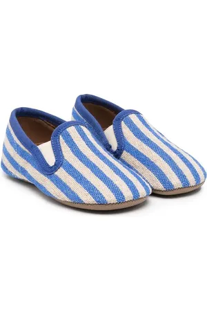 PèPè Stripe linen slip-on shoes