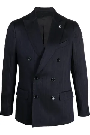 LARDINI Double-breasted silk blazer