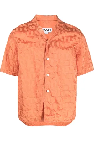 SUNNEI Monogram-jacquard Cuban-collar shirt