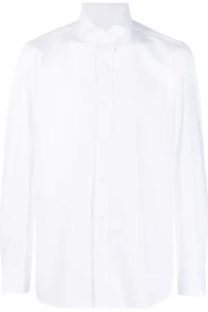 LUIGI BORRELLI NAPOLI Spread collar cotton shirt