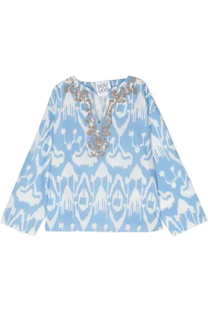 DOUUOD KIDS Embroidered-detail cotton blouse