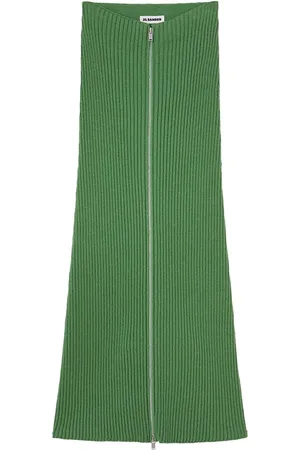Jil Sander Ribbed-knit zip-up pencil skirt