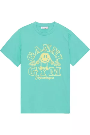 Ganni Women Short Sleeve - Logo-print organic cotton T-shirt
