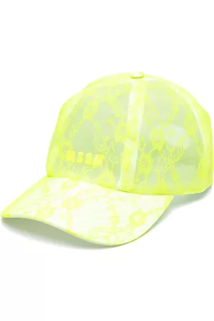 Msgm Floral-lace embroidered-logo cap