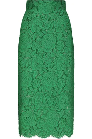 Dolce & Gabbana Floral-lace midi skirt