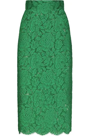 Dolce & Gabbana Floral-lace midi skirt