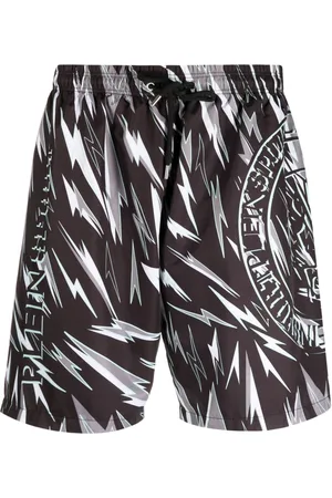 Palm Angels X Vilebrequin Blue 3d Logo Print Swim Shorts