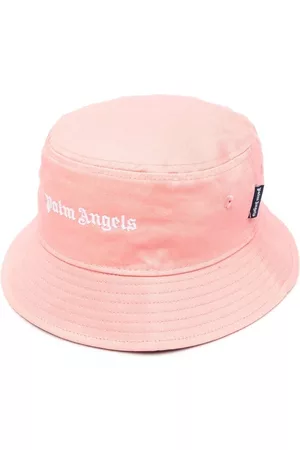 Palm Angels Girls Hats - Logo-embroidered bucket hat