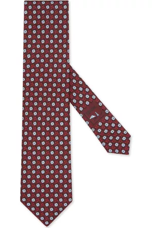 Z Zegna Men Bow Ties - Geometric-print silk tie