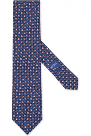 Z Zegna Men Bow Ties - Geometric-print silk tie