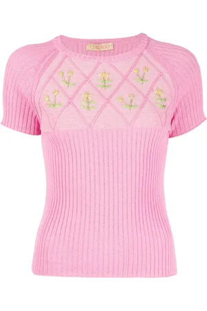 CORMIO Floral embroidery-detail knit top
