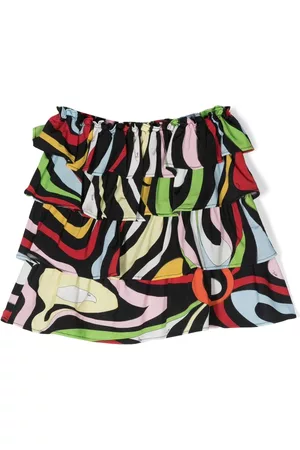 PUCCI Junior Abstract-print tiered skirt