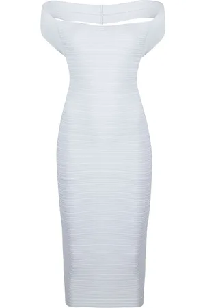 Serafini Open-back ribbed-knit midi dress